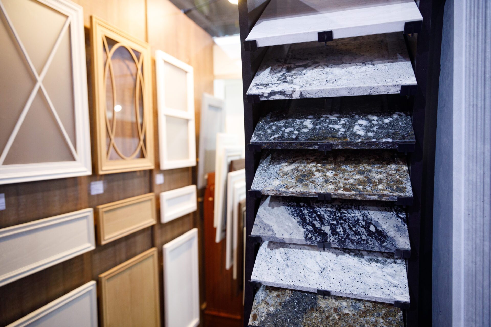 furniture, plumbing and finishing materials are sold in a furniture store